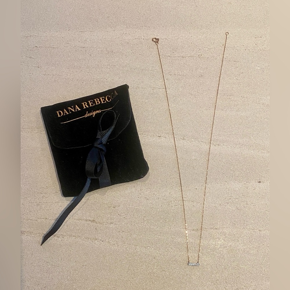 NWT Dana Rebecca Designs Diamond Sylvie Rose Bar Necklace in 14K Rose Gold - Picture 3 of 6